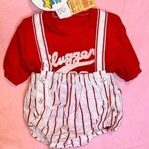 NEW Vintage 24 Month “Slugger 32” Baseball Outfit - Cuties By Judy 1980s 1990s